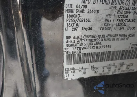 2001 Ford F-150 Supercrew King Ranch Edition/Lariat/Xlt from USA, damaged, VIN 1FTRW08LX1KD79194